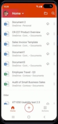 The old version of the M365 mobile app
